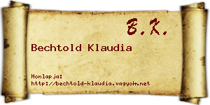 Bechtold Klaudia névjegykártya